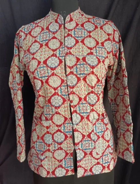 Chaqueta corta acolchada Kantha para mujer, kimono de algodón indio,...