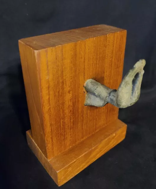 Thai Buddha Bronze? Hand Wood Stand Abhaya Mudra Gesture Fearlessness 6" tall