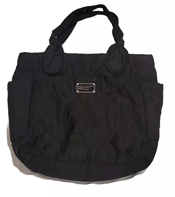 Marc By Marc Jacobs Large Quilted Tote Bag Black Tie Handles