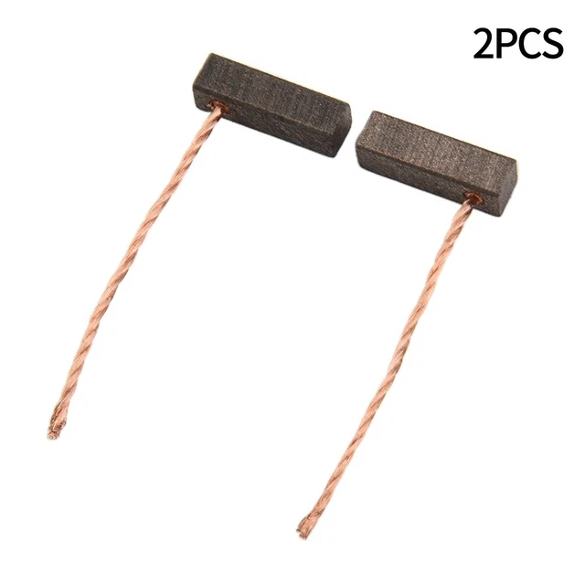 2 Balais De Charbon Asein 0868 Pour Ryobi - Dimensions 5x10x10 Mm - Avec Ressort, Câble Et Connecteur - Pour Rabot L1323A, L282