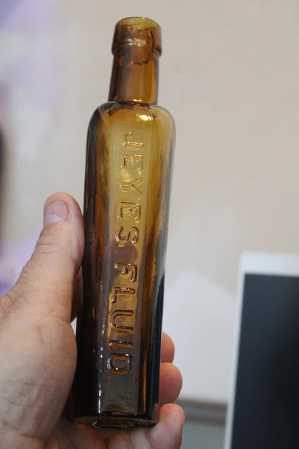 Antique, 7 3/4'' Amber, JEYES FLUID, Poison/Chemical  Bottle Item#A-5661