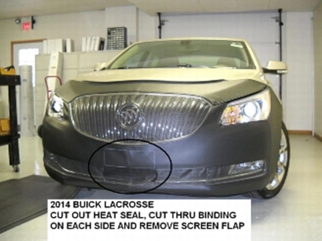 thumbnail interactive-video image 1 of LeBra Full Front End Mask Cover – Custom Fit 2005-2007 Buick LaCrosse, Black Leather Grain Vinyl, 1 Yr Warranty 1 of 4