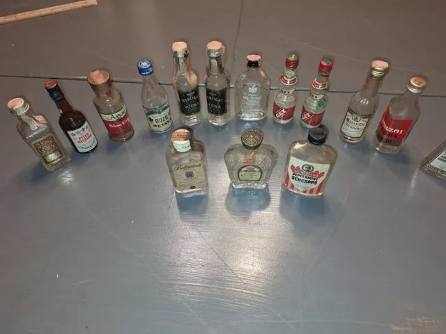Mixed lot 21 Assorted Vintage Mini Liquor “Airplane” Bottles (EMPTY)