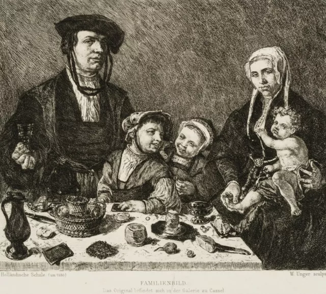 HEEMSKERCK (*1498) nach UNGER (*1837), Pieter Jan Foppesz und seine Familie, Rad