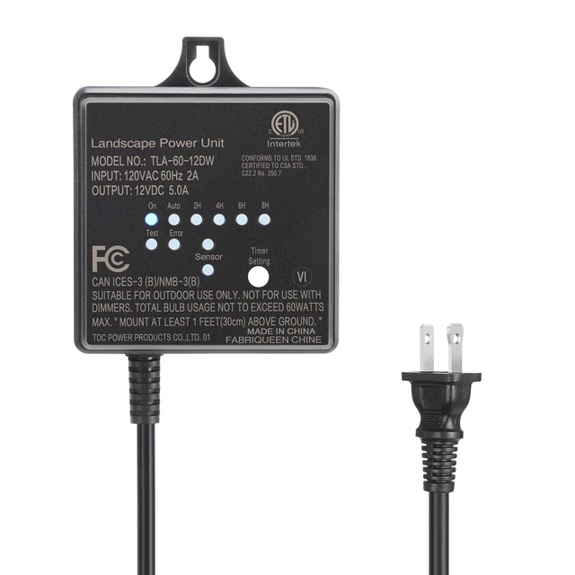 DEWENWILS 60W OUTDOOR Low Voltage Transformer with Timer, 120V AC to