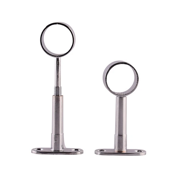Soporte de soporte central cromado ajustable para Wardrobe Rail Rod Socket 25mm