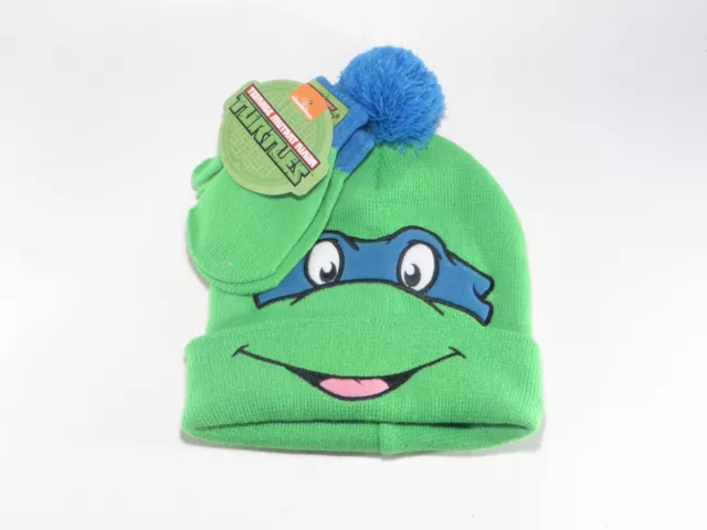 Nickelodeon Teenage Mutant Ninja Turtles TMNT Kids Cap w/Pom Hat & Mittens New