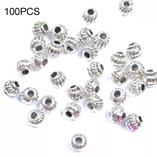 100Pcs Tibetan Silver Charms Spacer Beads Jewelry Findings Making DIY Craft Gift