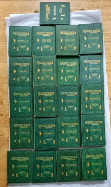 Die Werke von Charles Dickens - 21 alte Bände - grün/gold