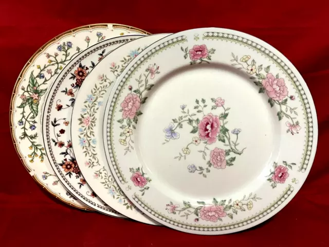 Floral Mismatched China Set Of 4 Vintage Dinner Plates