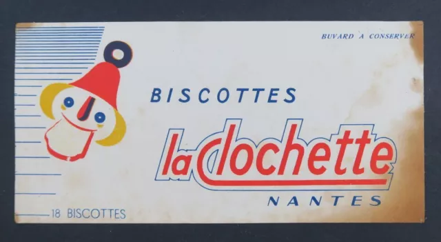 BUVARD BISCOTTES LA CLOCHETTE NANTES Zwieback rusk blotter Löscher