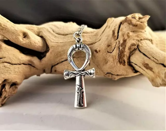 1 1/2" EGYPTIAN ANKH EGYPT pendant 20" Sterling Silver 925 necklace men women