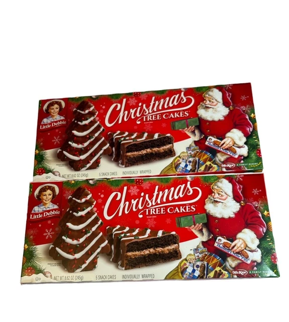 LITTLE DEBBIE SNACKS Chocolate Christmas Trees Cakes 8.62 oz Lot of 2
