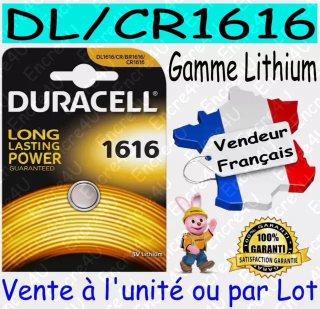 Piles DURACELL CR1616 DL1616 - Dispo aussi : CR2016 CR2025 CR2032 CR2430 CR2450