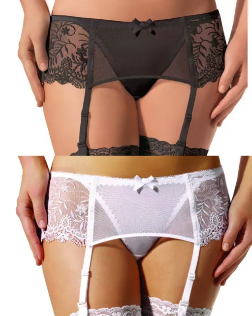 Porte Jarretelles EWANA N032 Sexy Femme Blanc ou Noir Taille basse S ou L