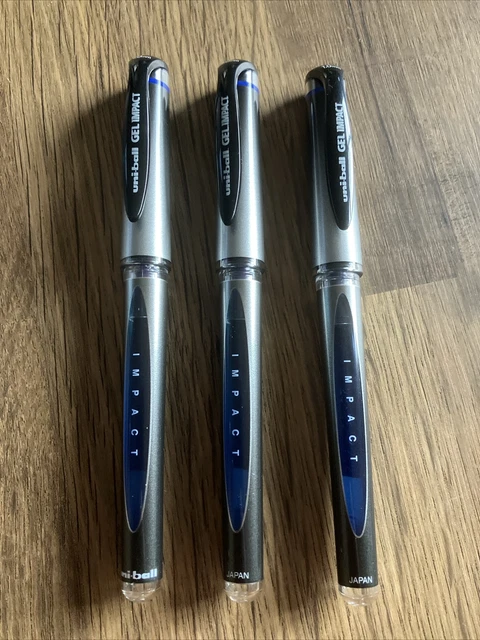 Uni Ball Impact UM-153S Penna A Sfera Gel - Punta 1mm Tratto 0.6mm - Inchiostro Nero A Asciugatura Rapida - Confezione Da 3 - 4