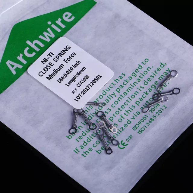 5Packs Dental Orthodontic Niti Closed Coil Spring  Medium Force 0.010 inch * 6mm