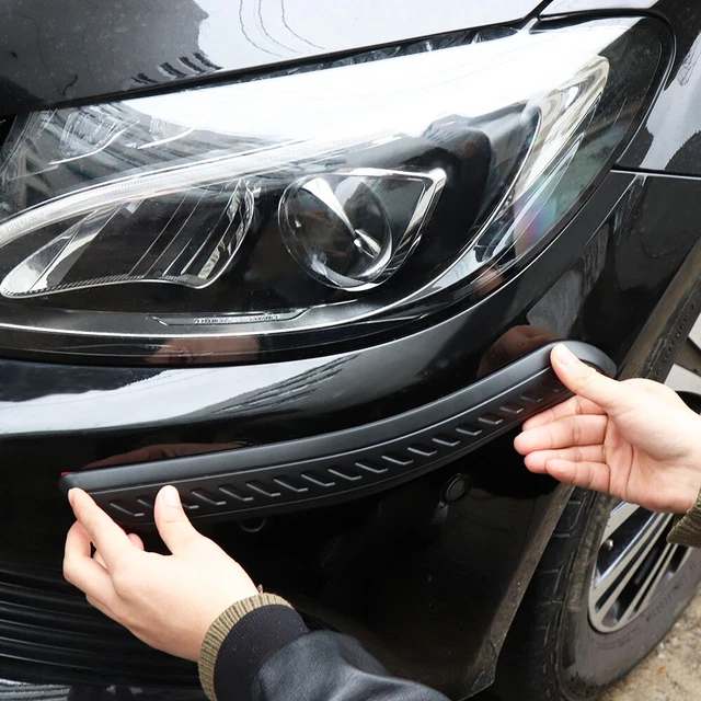 CAR RUBBER FRONT+REAR Bumper Scratch Protector Black Strip Corner Guard