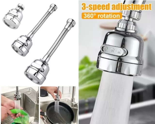 Extender Faucet Sprayer Sink Tap Head Nozzle Kitchen 360° Saving Water Aerator