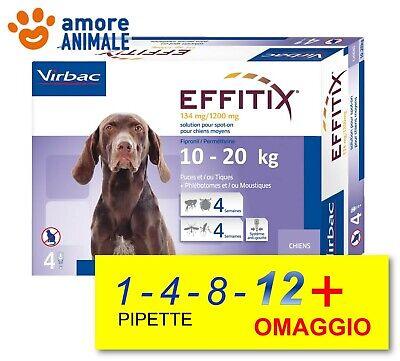 EFFITIX per cani da 10-20 kg - 1 / 4 / 8 / 12 pipette Antiparassitario Spot-On