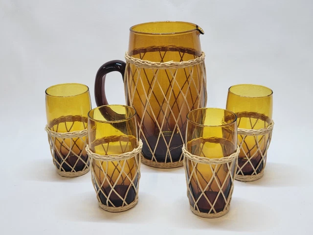 Service à orangeade en verre Vintage années 40/50 | Selency