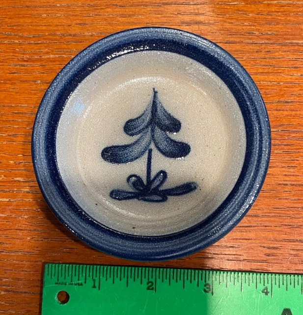 VINTAGE ROWE POTTERY Works Set of 4 Christmas coasters 1991 salt glazed