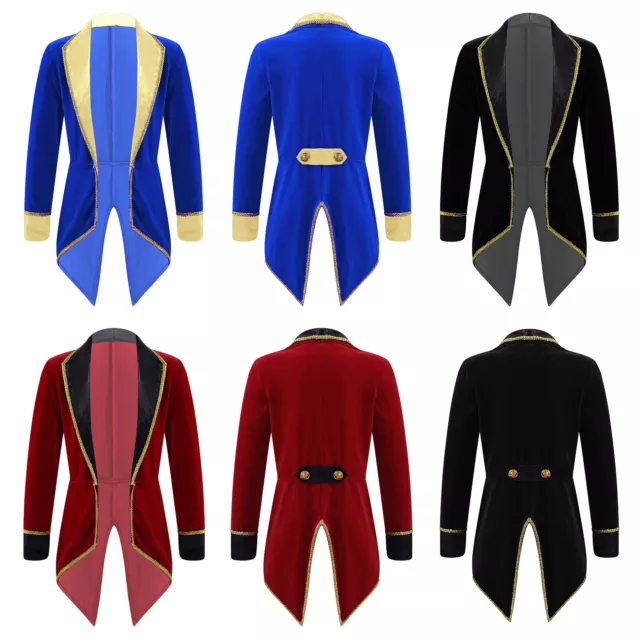 Boys Girls Prince Costume Tuxedo Suit Jacket Tailcoat Cosplay Fancy Dress Up