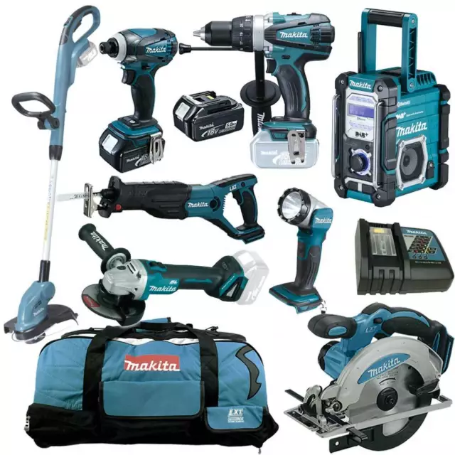 Makita DUR181 Akku 18V Rasentrimmer Combo Kit -  Set 12tlg.  + DHP458 + DMR112