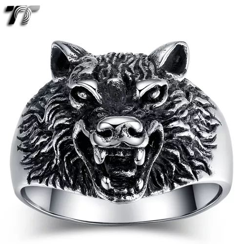 High Quality TT 316L Stainless Steel Wolf Ring Size 9-12 (RZ116) NEW