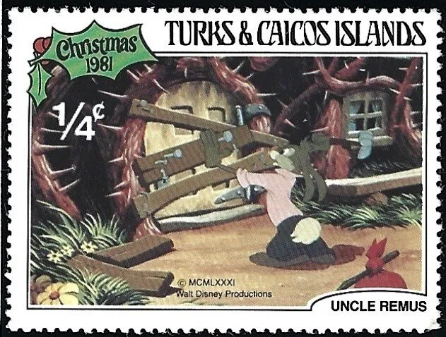 Disney Stamps / Turks & Caicos / 1981 / Christmas / Uncle Remus
