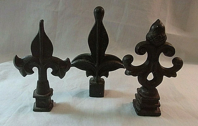VINTAGE DECORATIVE FINIALS - 3 PC SET- Bronze Finished Cast Iron - Architectural
