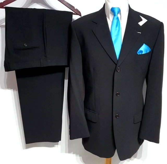 Abito vintage M&S St Michael da uomo 2 pezzi Ch40""R W34"" L31"" marrone scuro