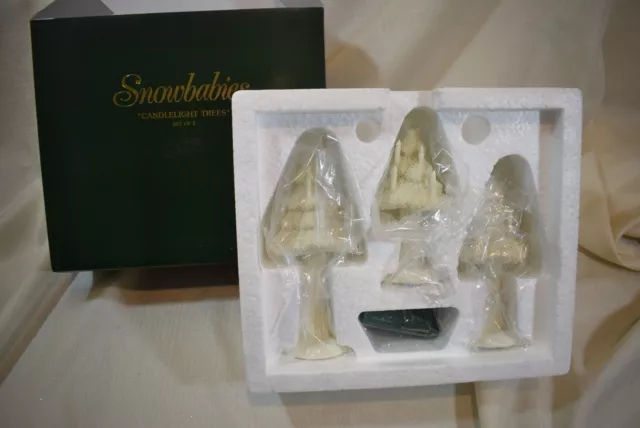 Dept 56 Snowbabies  CANDLELIGHT  TREES  Set of 3    #68861  (0423)