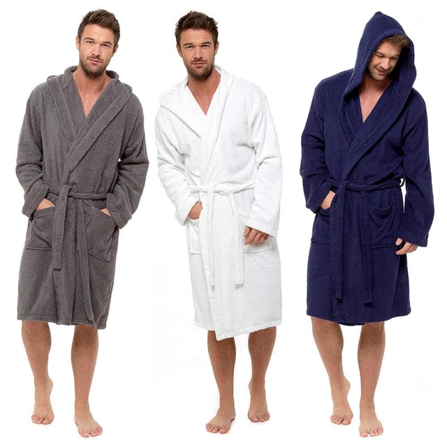MENS TOWELLING BATHROBE 100 Cotton Terry Cloth Towel Dressing Gown
