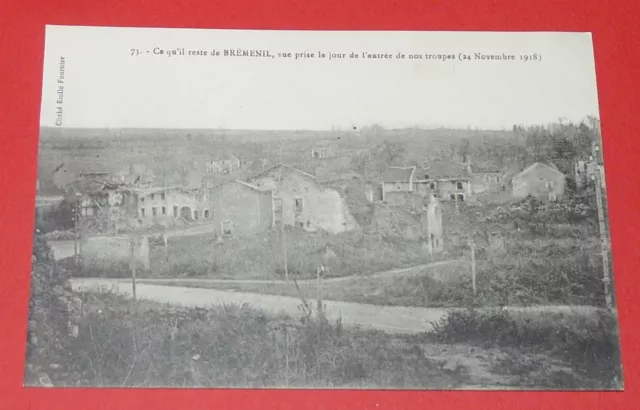 Cpa Postcard War 14-18 Bremenil 54 Murder-Et-Moselle In 1918