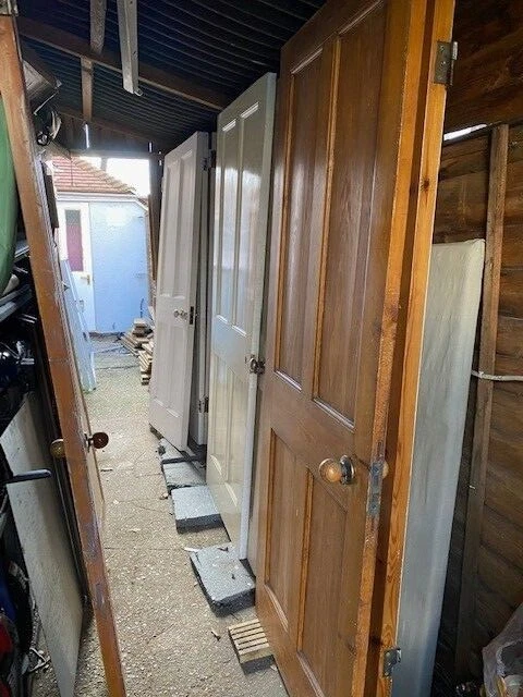 Victorian style reclaimed doors 760 x 1965 x 35mm, mix of white and wood