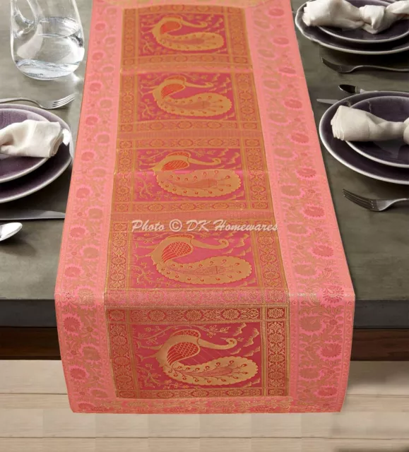 Camino de mesa decorativo con brocado étnico, cubierta para mesa de...