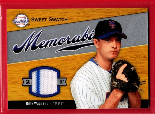 Billy Wagner  2007 Sweet Spot - Sweet Swatch - Game Used - 3 Small Dings On Hat