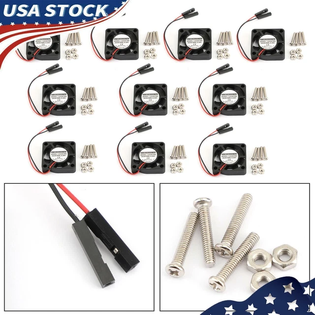 10x 2Pin 30MMx30MM 3007 5V Cooling Fan radiating For Raspberry Pi 2/3 Model B 4B