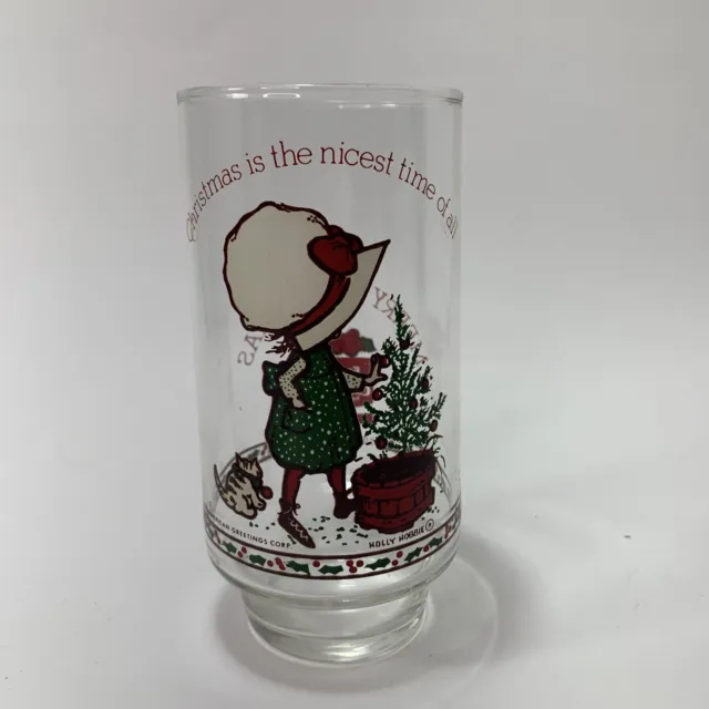 Vintage Holly Hobbie Coca Cola Christmas Glass By American Greetings Corp