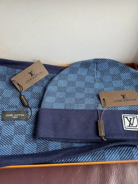 NEW LOUIS VUITTON Neo Damier beanie and scarf set £72.00 - PicClick UK