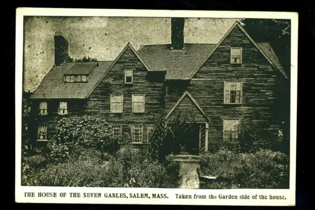 Massachusetts MA postcard Salem, House of Seven Gables garden Vintage