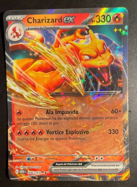 CARTE POKEMON CHARIZARD EX 006/165 Pokèmon 151 Mint ITA Carta Rara ...