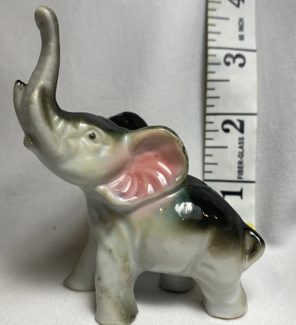 Vintage Mini Ceramic Elephant Figurine Japan