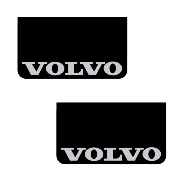 Volvo Lorry HGV Truck Mudflaps 36x64cm Smooth Black PVC Mud Flaps Silver Text