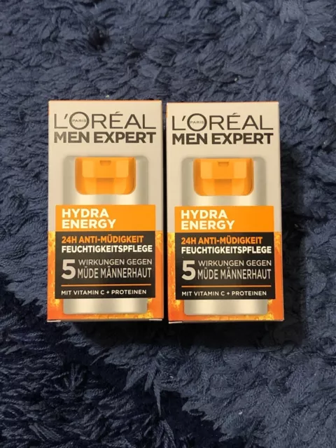 Loreal Men Expert Hydra Energy 2x 50ml Anti Müdigkeit 24h Feuchtigkeitspflege