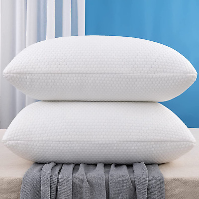 Juego de 2 almohadas estándar espuma viscoelástica triturada almohadas de cama refrigeradas estándar