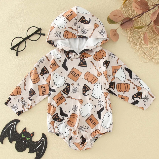Tuta con cappuccio Halloween zucca Cappuccio Bambini Bambini Bambini Bambini Bambina Neonato