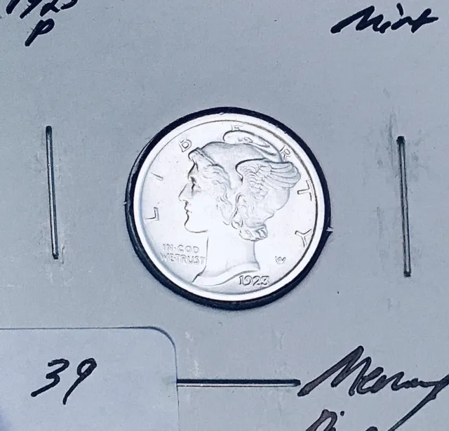 1923-P Philadelphia Mint Mercury Dime, KEY Date! RARE This Nice!