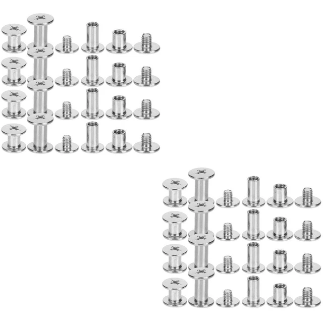 2 Sets Screw Rivet Brass Rivets Double Sided Stainless Steel